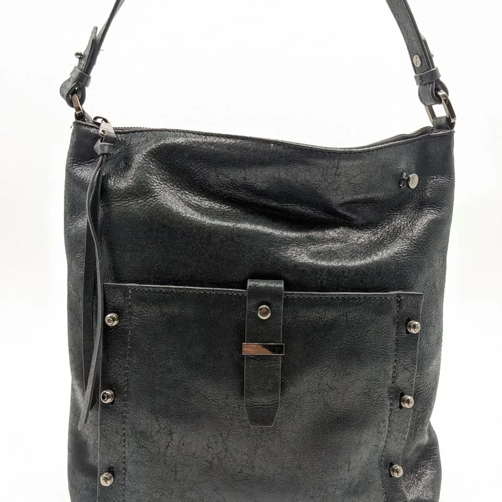 BOTKIER Warren leather women's shoulder hobo bag -BLACK (Used)